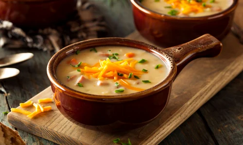 46933662 homemade beer cheese soup with chives and bread jpeg