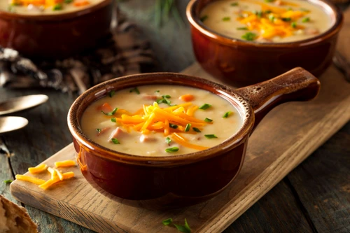 46933662 homemade beer cheese soup with chives and bread jpeg