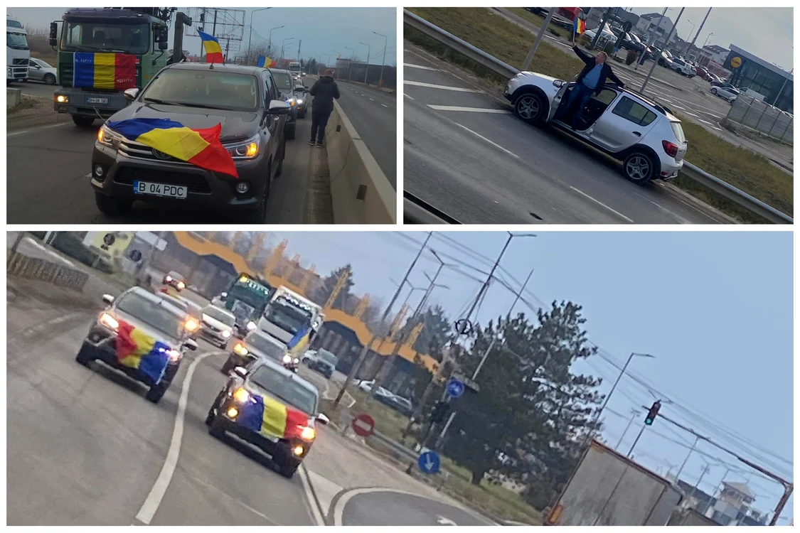 Coloana lungă de peste 10 kilometri a protestatarilor a ajuns în PTF Borş. 