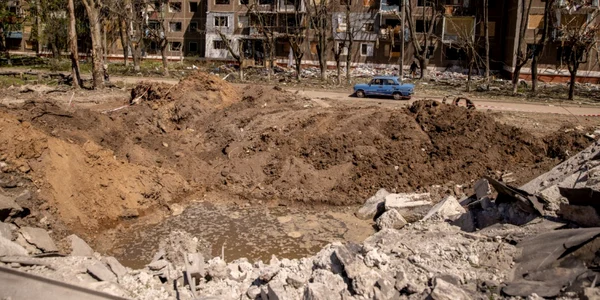 Imagine din orasul Kramatorsk regiunea Donetk estul Ucrainei 6-7 mai 2022 FOTO Getty Images