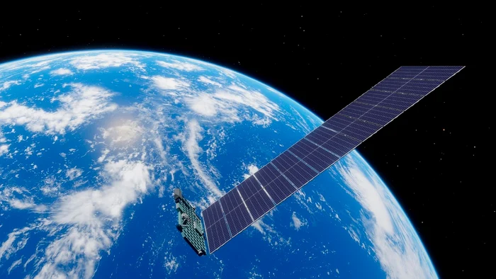 Un satelit Starlink deasupra Pământului