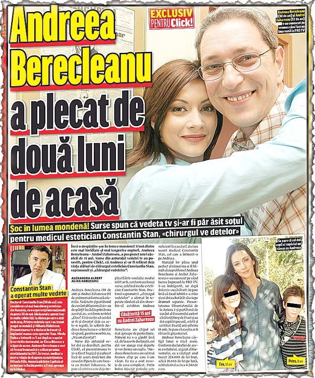 Andreea Berecleanu şi Andrei Zaharescu au decis să pună punct mariajului lor (FOTO: BRIGADA DIVERSE)