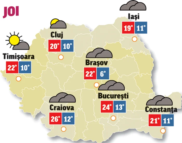 Prognoza meteo 7 mai anunță vreme închisă