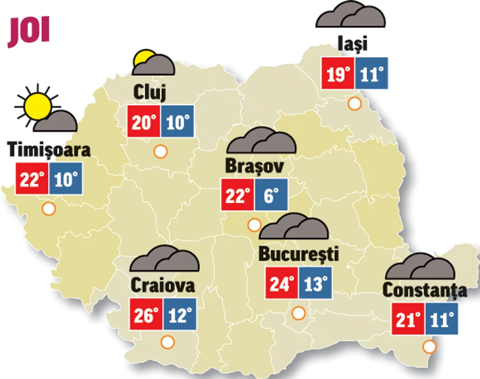 Prognoza meteo 7 mai anunță vreme închisă