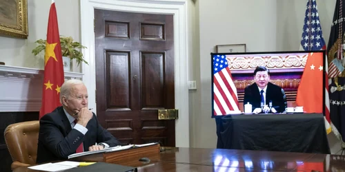 Intalnire virtuala intre Joe Biden si Xi Jinping FOTO EPA-EFE
