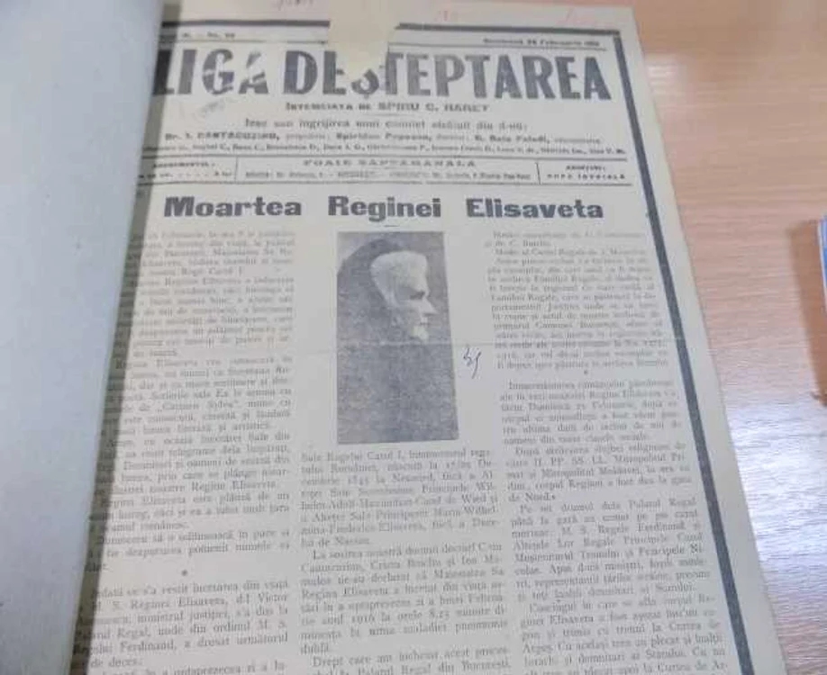 Articol din Liga Deşteptarea despre moartea Reginel Elisabeta a României FOTO Mircea Merticariu