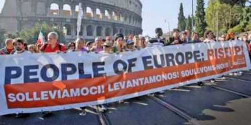 Italienii au ocupat străzile  Romei pentru a protesta faţă de măsurile de austeritate propuse