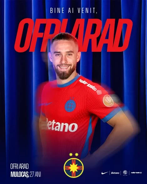 FCSB l-a prezentat oficial pe Ofri Arad. Israelianul vine să astupe o gară de la mijlocul terenului