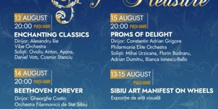 afis Festivalului Classics for Pleasure de la Sibiu