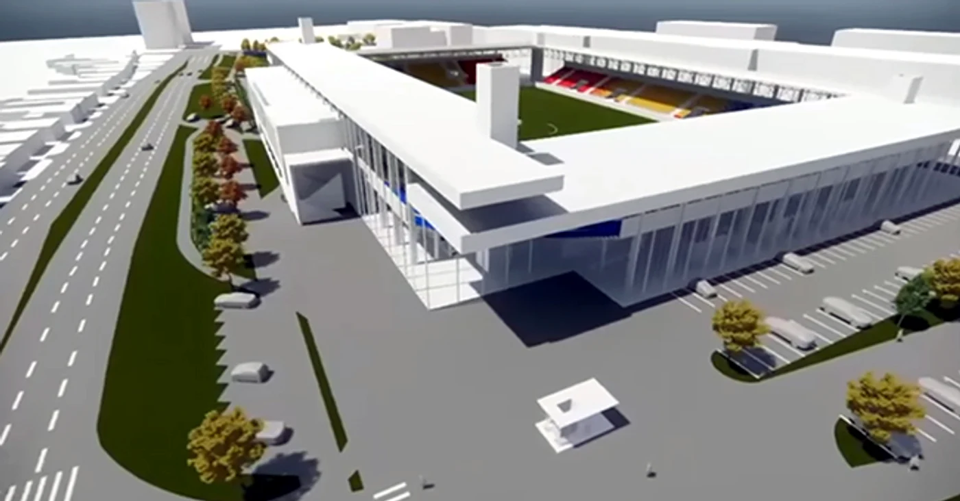 Macheta stadionului Lego din Timișoara