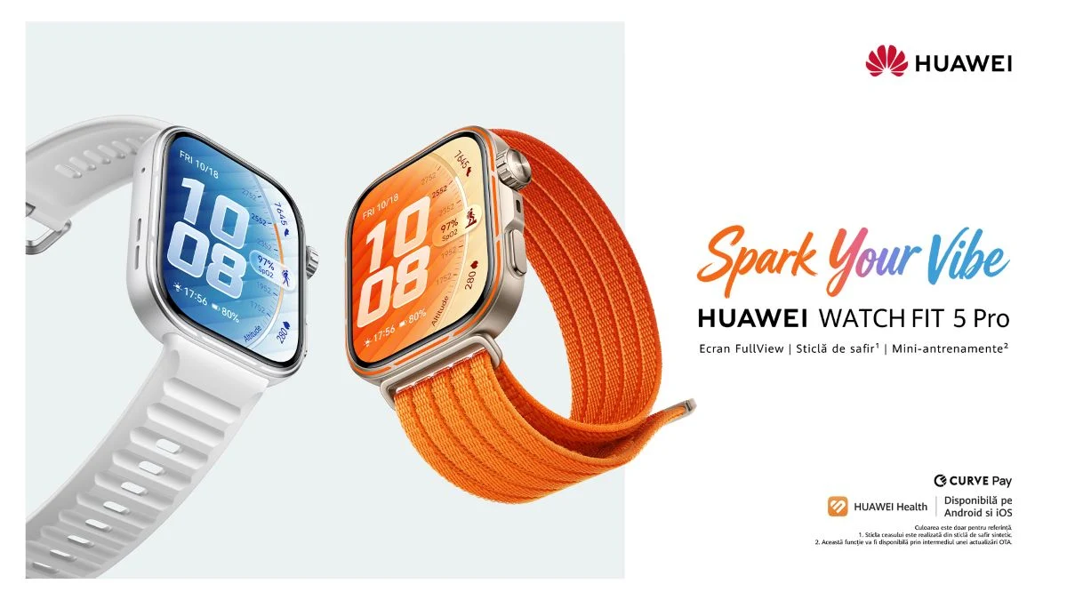 Seria HUAWEI WATCH FIT 5. Mix-ul plin de culoare între stilul urban și funcții care te ajută să rămâi în formă