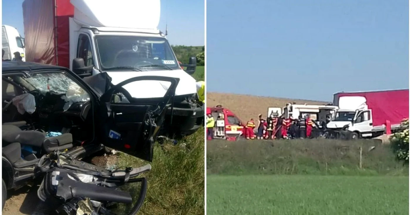 Imagini la la locul accidentului