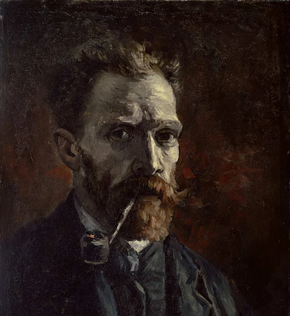 Vincent van Gogh, Autoportret cu pipă (© Google Art Project)