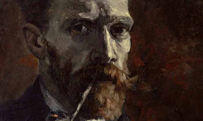 Vincent van Gogh, Autoportret cu pipă (© Google Art Project)
