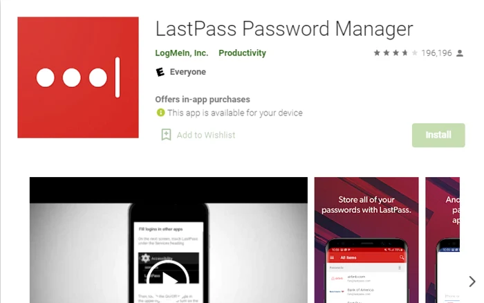 Aplicaţia LastPass.