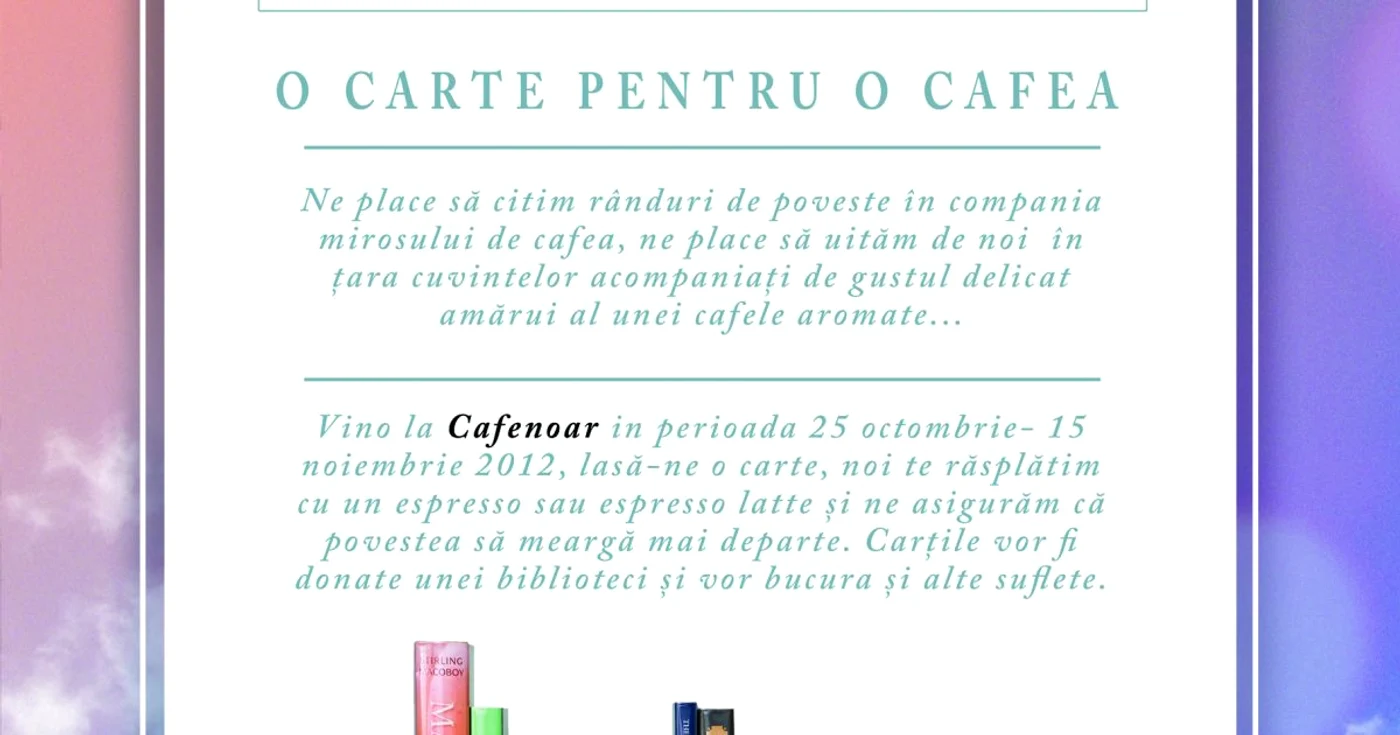 Clujenii sunt invitaţi să aducă o carte pe care să o lase în cafenea