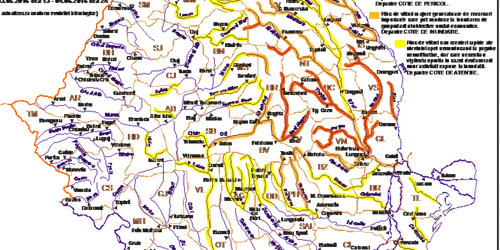Harta râurilor afectate de ploile torenţiale 