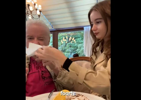 Irinel și Irina, la restaurant FOTO: captura video