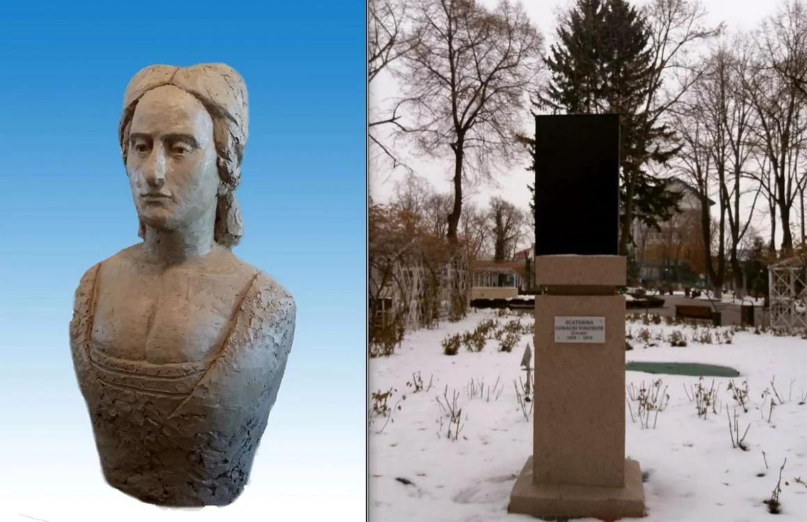 Bustul respins de Ministerul Culturii şi statuia cu cutie din Tecuci FOTO Vasile Ghica