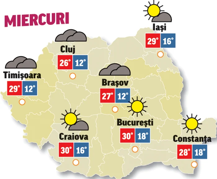 Astăzi, vremea se îndreapta și vom avea cer senin în majoritatea zonelor țării