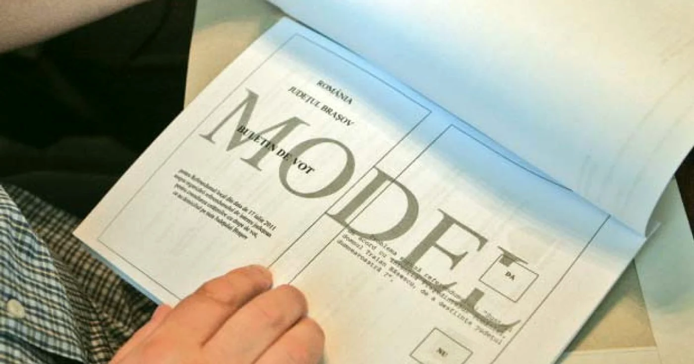 Model de buletin  de vot la referendumul  din 29 iulie
