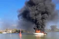 incendiu barca Mila 35, foto ISU Tulcea jpg