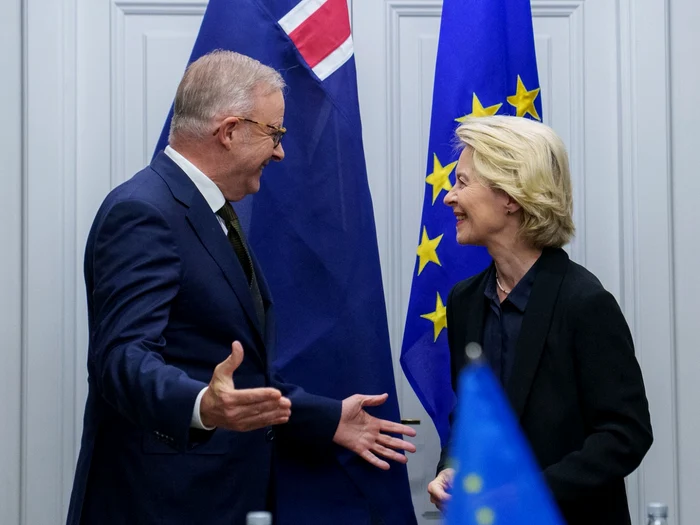 Anthony Albanese și Ursula von der Leyen/FOTO: X @AlboMP
