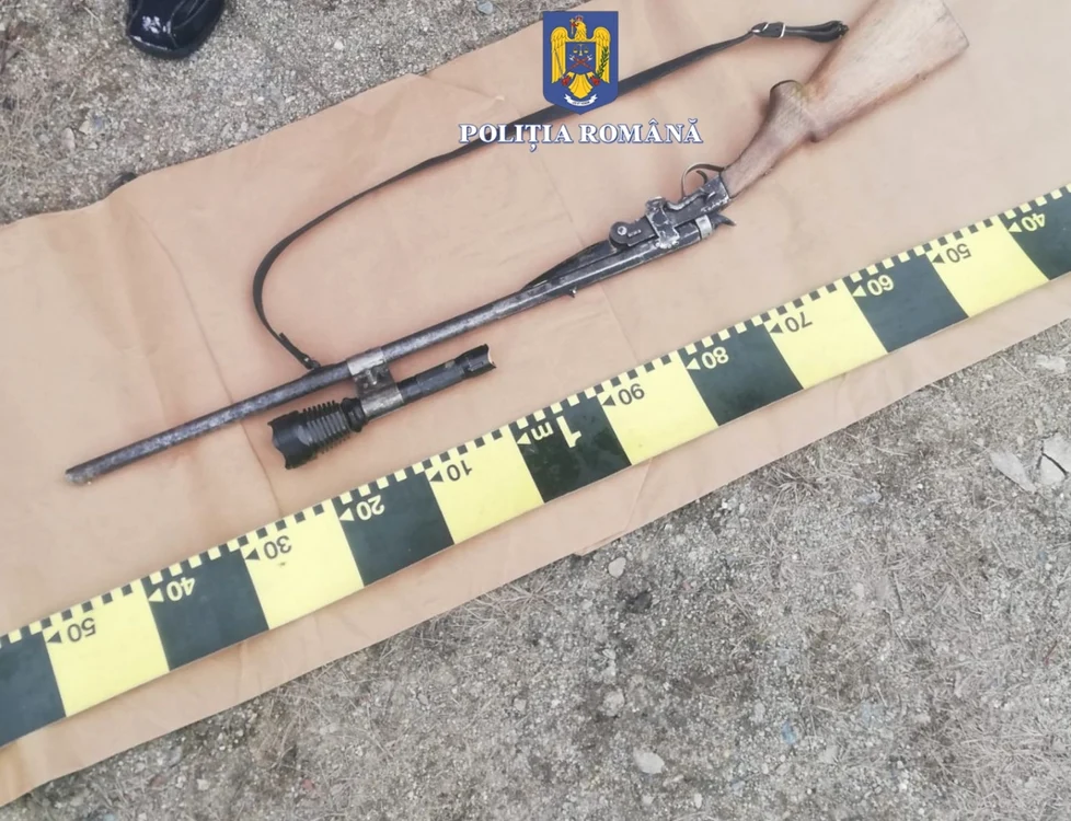 Arma confiscată de poliţişti. Foto: IPJ Alba
