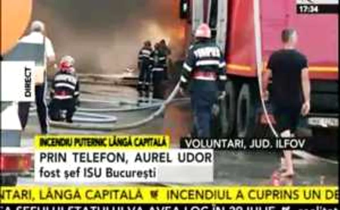 Incendiu, captură Realitatea TV