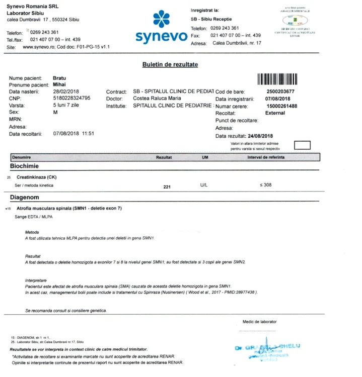 Diagnosticul lui Mihai: SMA