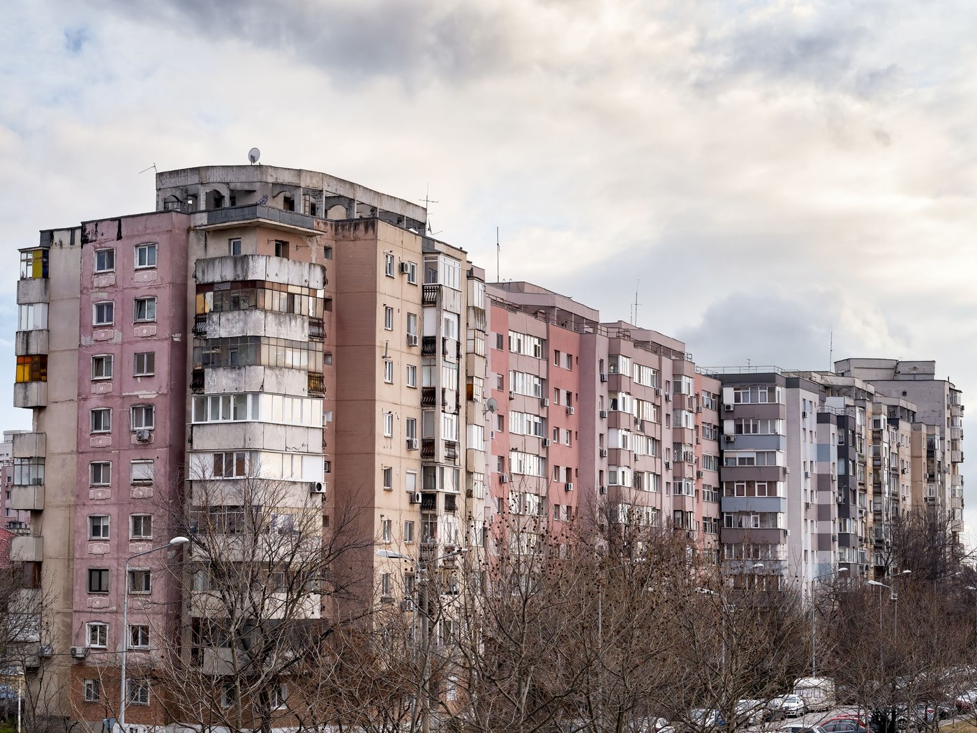 Residential apartment buildings in Bucharest, Romania