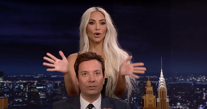 Jimmy Fallon este preferatul celebrităților. Aici, într-o imagine cu Kim Kardashian. Foto: Adevărul