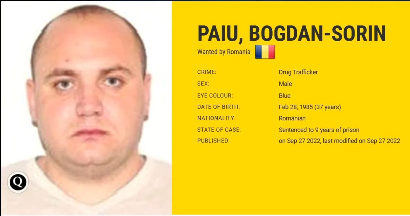 Bogdan Paiu, condamnat la 9 ani închisoare pentru trafic de droguri FOTO Europol