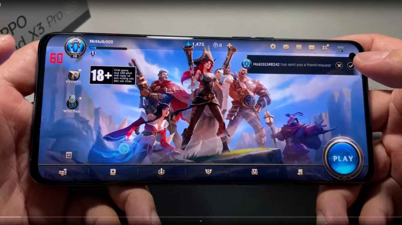 League of Legends 2021 pe OPPO Find X3 Pro.