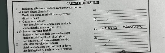 Certificatul decesului lui Mile Povan 