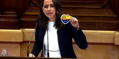 Ines Arrimadas in Parlamentul catalan FOTO Captura Twitter