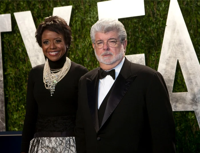 Între George Lucas şi Mellody Hobson este o diferenţă de 25 de ani FOTO AFP