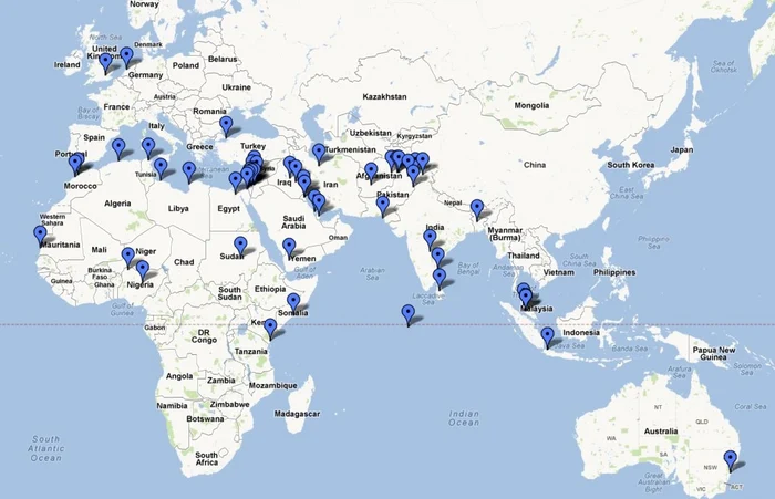 harta proteste antiamericane