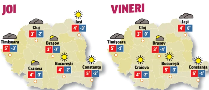 Prognoza meteo pentru următoarele două zile anunță că vremea se îndreaptă și temperaturile sunt în creștere