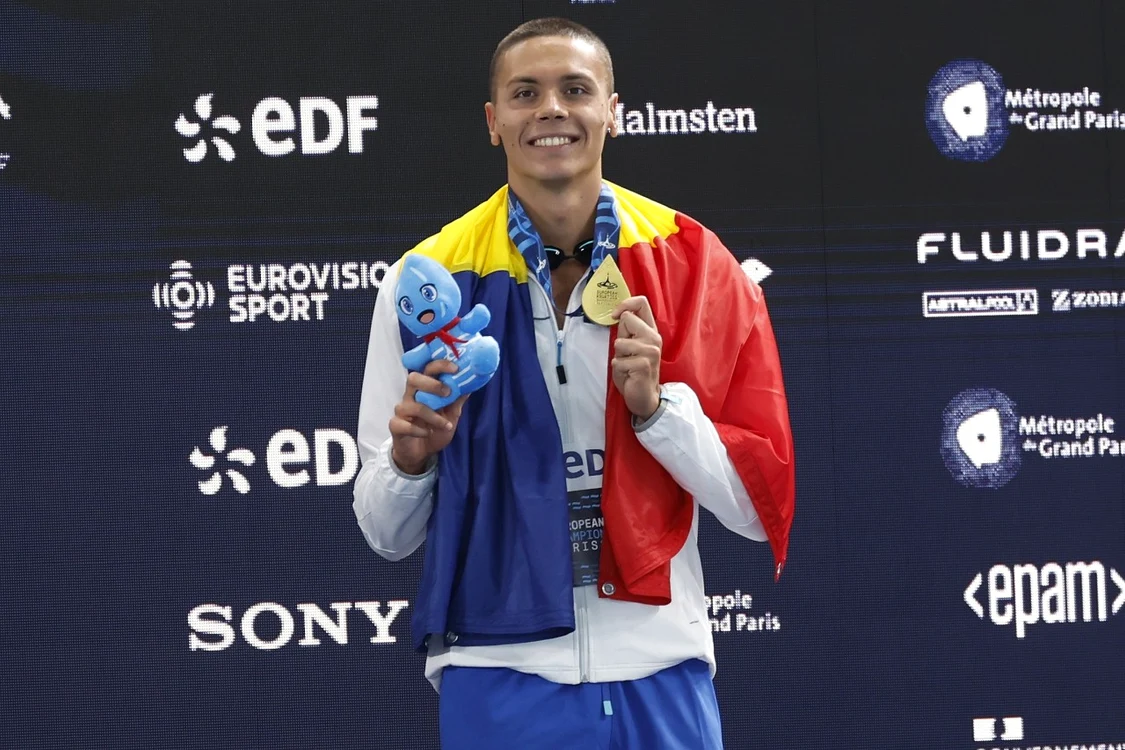 David Popovici a devenit pentru a 3-a oară campion european la 100 m liber (Foto: EPAImages)