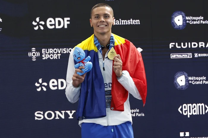 David Popovici a devenit pentru a 3-a oară campion european la 100 m liber (Foto: EPAImages)