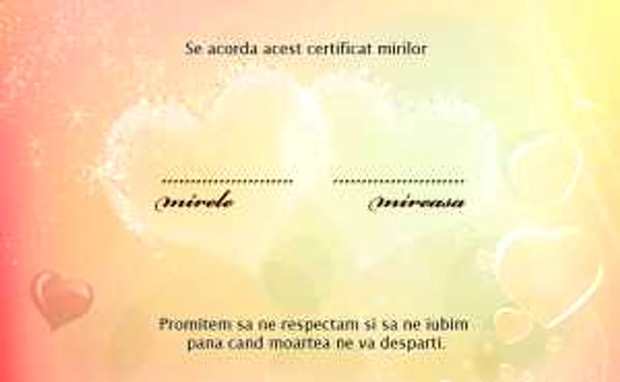 În Apollo Exclusive, îndrăgostiţii vor primi certificate de căsătorie