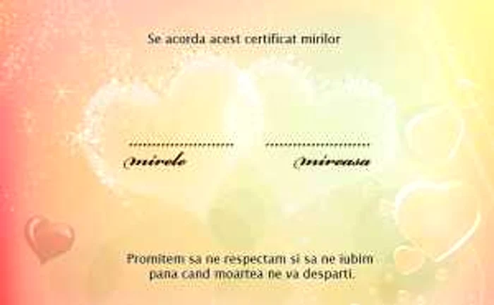 În Apollo Exclusive, îndrăgostiţii vor primi certificate de căsătorie