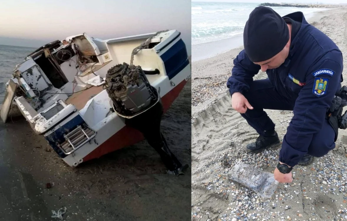 Imaginea bărcii Bayliner Trophy răsturnate la Sfântu Gheorghe a făcut înconjurul lumii FOTO IPJ