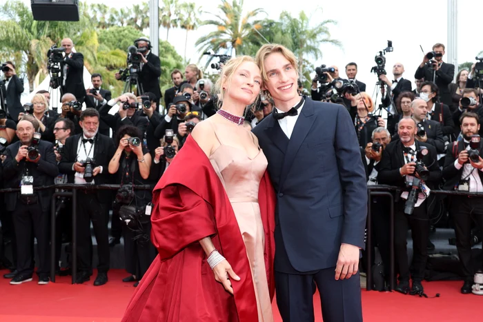 Uma Thurman, însoțită la Cannes de fiul său, Levon Hawke, Getty (4) jpg