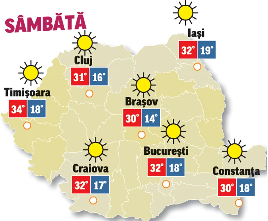 Prognoza meteo 29 august anunță că astăzi vremea va fi caniculară în majoritatea regiunilor
