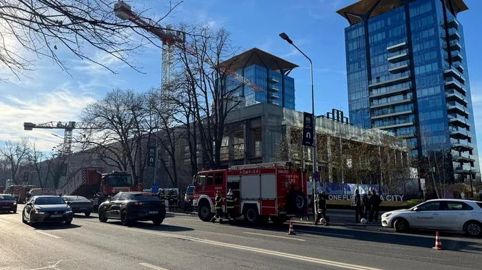 Accident de muncă în București FOTO: ISU