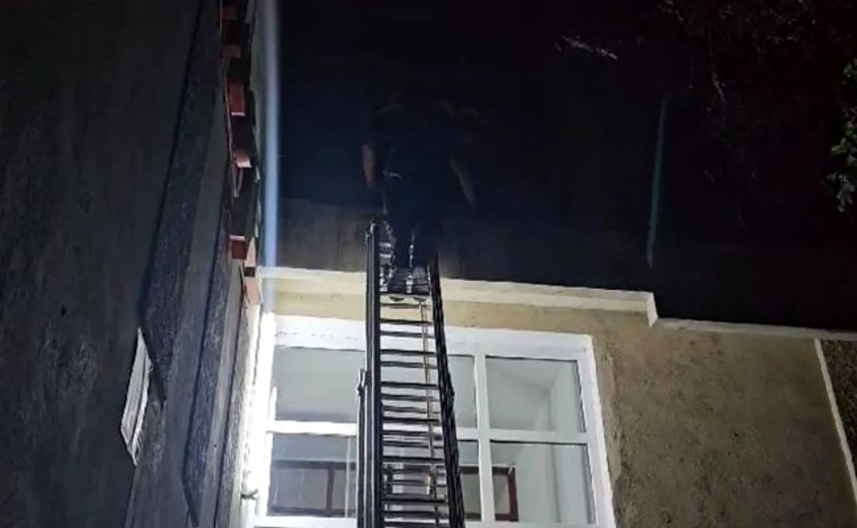 Pompierii au intervenit pentru coborâ mama de la geam FOTO botosaneanul.ro