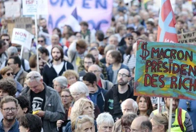 Proteste Franta - Macron presedintele bogarilor FOTO AFP