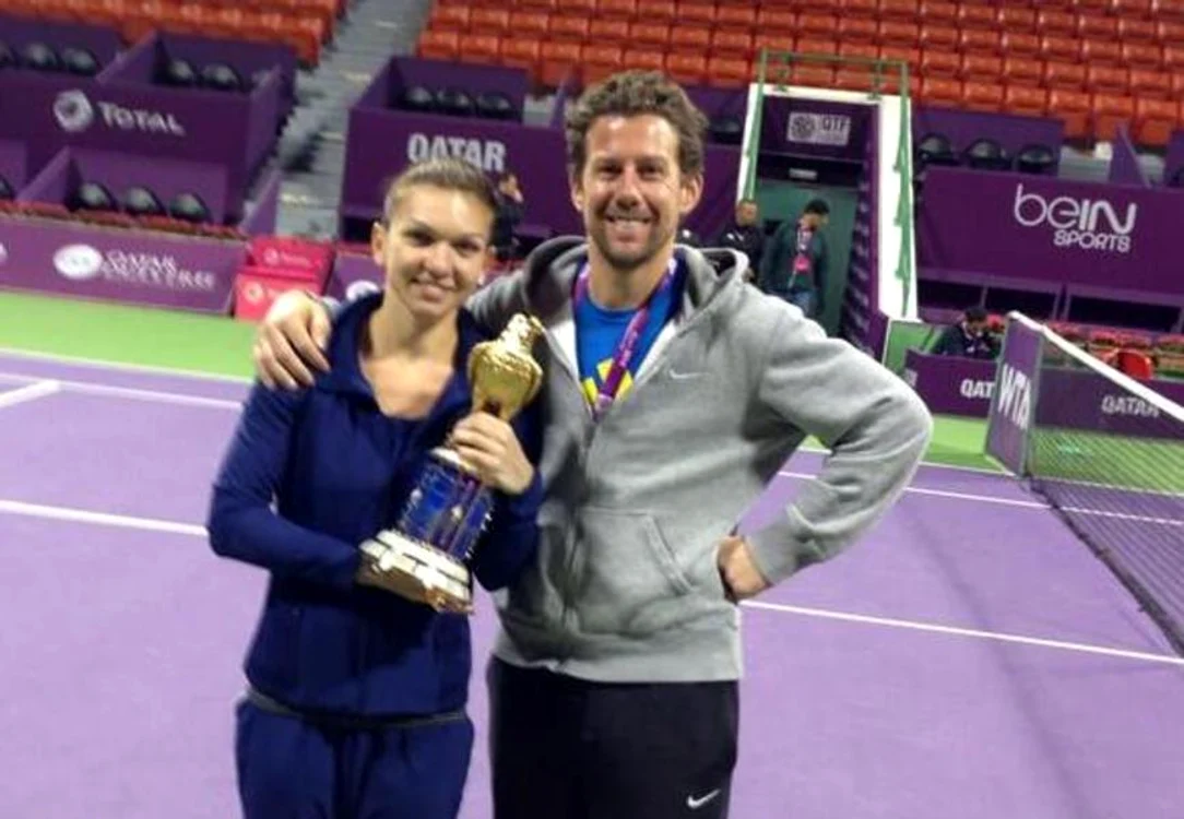 
    Wim Fissette, alături de Simona  